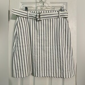 Ann Taylor Black and White Belted Pencil Skirt